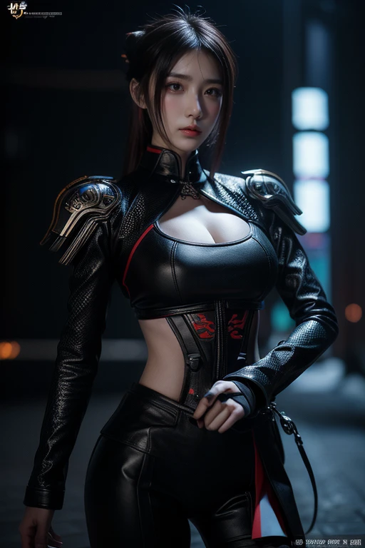 Game art，The best picture quality，Highest resolution，8K，(A bust photograph)，(Portrait)，(Head close-up)，(Rule of thirds)，Unreal Engine 5 rendering works， (The Girl of the Future)，(Female Warrior)， 2 girl，(Female hackers)，(White，Ancient Oriental hairstyle)，((The pupils of the red eyes:1.3))，(A beautiful eye full of detail)，(Big breasts)，(Eye shadow)，Elegant and charming，indifferent，((Anger))，(Cyberpunk jacket full of futuristic look，Joint Armor，There are exquisite Chinese patterns on the clothes，A flash of jewellery)，cyberpunk characters，futuristic style， photo poses，city background，Movie lights，Ray tracing，Game CG，((3D Unreal Engine))，OC rendering reflection pattern