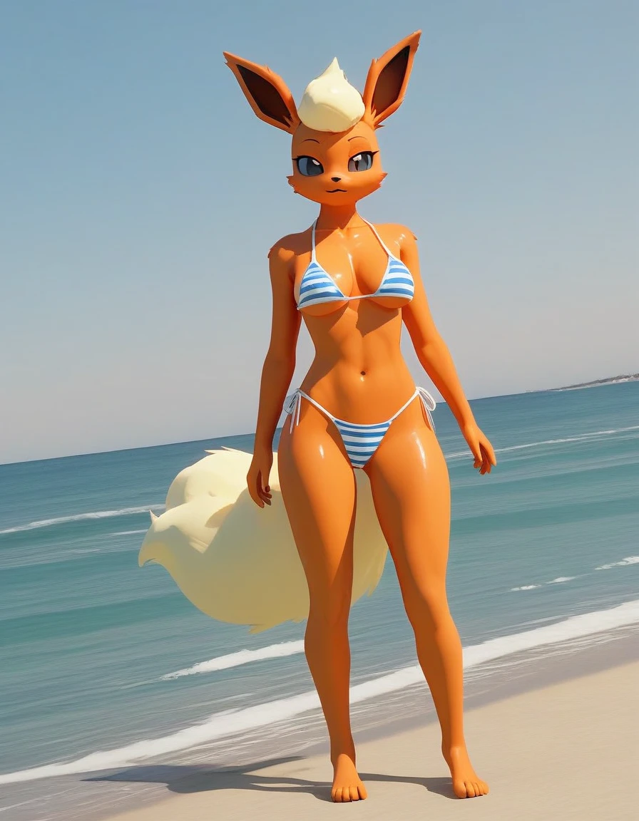 1girl, little breasts, hands on ass, pussy, nude, princess daisy, brown hair, short hair, princess crown, green eyes, beach, masterpiece quality, intricate detail, 4k resolution, ultra hd, 