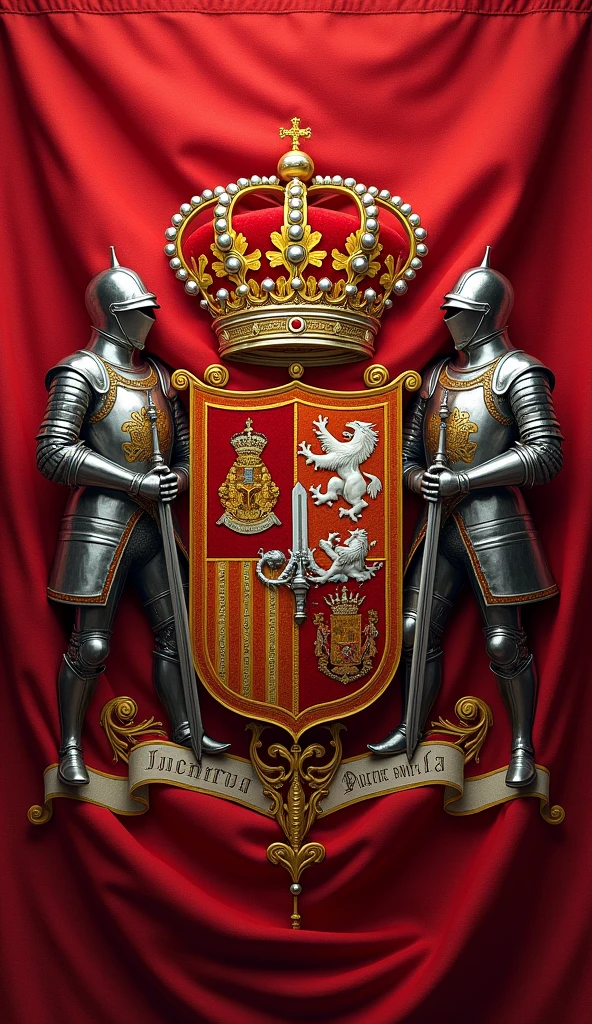 Necesito un escudo de armas que tenga helmet, shield, supporters, banner, motto, crest, mantle. En el banner que diga perez