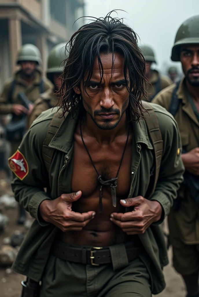 Black Palestinian Jesus Christ being arrested (hand cuffed) by Israeli soldiers