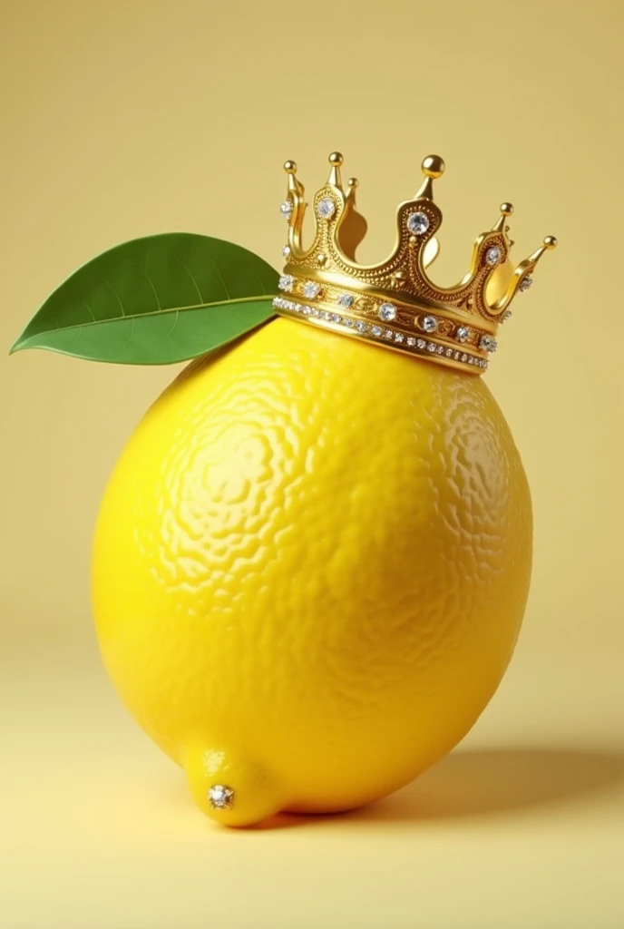 A mango that has a face and arms and legs and has a crown, but it is a mango and not a human, and there is no human used in the image.