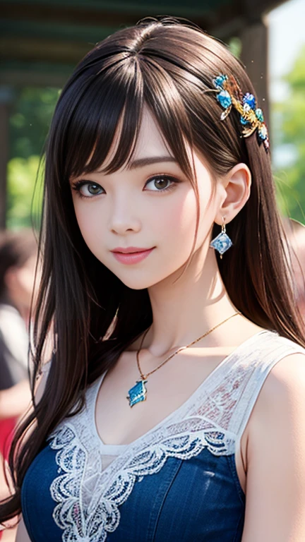 masterpiece, highest quality, Awareness-raising, Platinum Earrings, Platinum Necklace, White Dress, One Girl, cute, (Dynamic Lighting:1.2), Cinematic lighting, Delicate facial features, Detailed eyes, Sharp pupils, Realistic students, Depth of written boundary, ボケ Depth of written boundary, Sharp focus, (Ultra-detailed, bloom, Shine:1.4), Lots of little gems、Nipples are visible Red Neon、smile、Completely naked、Big Breasts