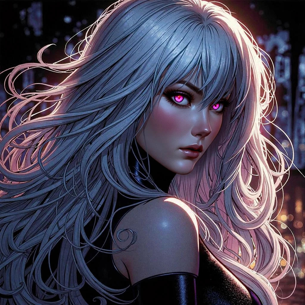 4k, a drawing of a woman with white hair and a cape, portrait of ororo munroe, x-men storm, storm!, how much, white fur and dark skin, how much the cat woman, art of the silver fox, her hair is white, hair curly white, Rossdraws 2. 5, Rossdraws | afrofuturism, Rossdraws 1. 0