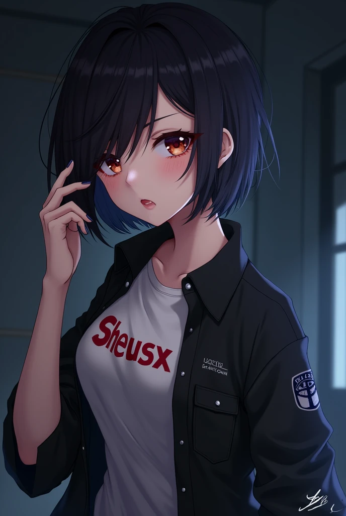 (8k, RAW Photos, Highest quality, masterpiece: 1.2), masterpiece, Super Detail,Best lighting, (Realistic and photorealistic photography: 1.4), High-resolution RAW color photos, Background Blur, blush, Depth of written boundary,1 young cute boy, Hair between the eyes,short hair,Black Hair,Highly detailed mouth,short,young,flat chest,(Oily skin:1.5,Glowing Skin),glitter skin,whole body, (standing),Shame,((embarrassed,brush:1.3)),(afraid:1.1),at dark messy locker room,whole body,(pink high neck fur jacket, animal collar, White frill camisole, black blue burberry check mini skirt), tug skirt,lift skirt,show border Panties,(tears drop:1.3),(f word on body),(masturbation:1.1),ahegao,(black knee socks)