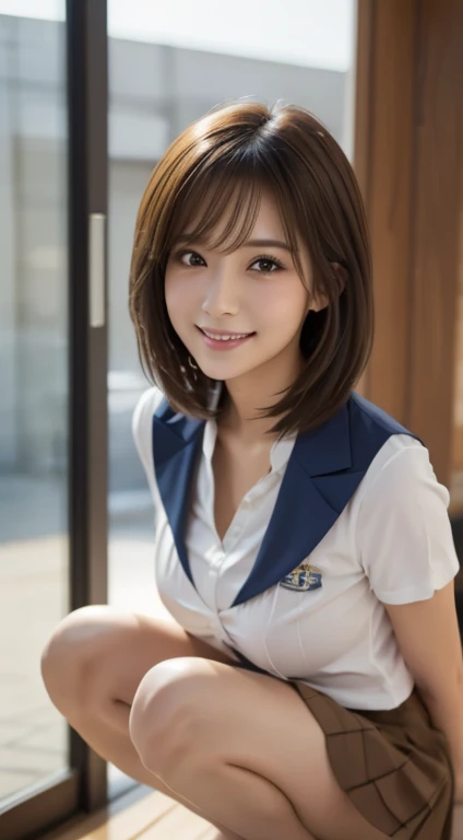 (highest quality,4K,8k,High resolution,masterpiece:1.5),Very detailed,(Realistic,photoRealistic,photo-Realistic:1.37) Portraiture,(A Young Japanese Girl With Incredibly slim body:2.0),(slender arms:1.5).(Her face looks Very Ultra baby-like:2.0),
(Images of her alone:2.0),(Cute Breasts:1.8),(Close-up of her eyes:2.0),(Impressive Features,Super cute and a big idol-like smile:2.0),(Ultra beautiful even left and right eyes with a clear expression:2.0),Beautifully shaped eyebrows,Captivating gaze, natural pink lips,Perfect white skin,Subtle shading,Realistic rendering,(She is wearing a (navy:1.0) business suit:2.0),(Super Short Red Hair:1.5),The golden sunlight gently illuminates the landscape.,Elegant and graceful posture,Create a quiet and serene atmosphere,She is in the operating room.(She is masturbating and has an erotic smile on her face, in a state of ecstasy and orgasm:1.25).