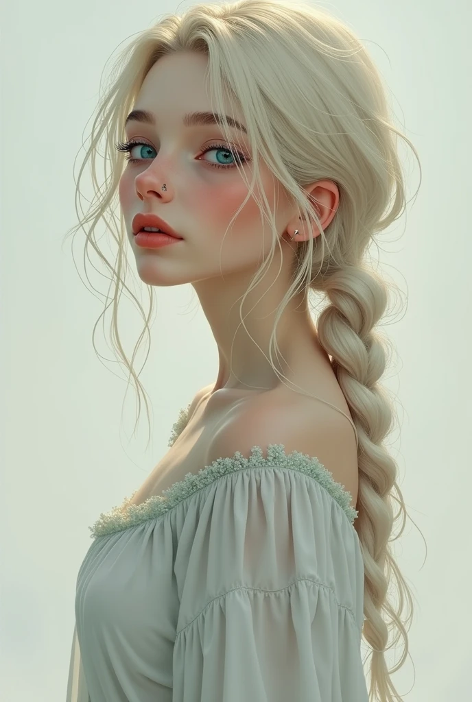 one girl, deer ears, , pure, cute naked, topless, a Woman deer mix, human Body, big tits, furry and skin, deer nose but the Rest of the face ist human, (((whiskers))) big eyes, deer fur, deer eyes, hybride 30 %mic an 70 % human, face mostly woman, Grey Hair , braid, fur instead of skin at Body Arms and shoulders and neck, tits are human, human Body, the mice nose is hairy , nipples, fur ist Grey but White in stomach