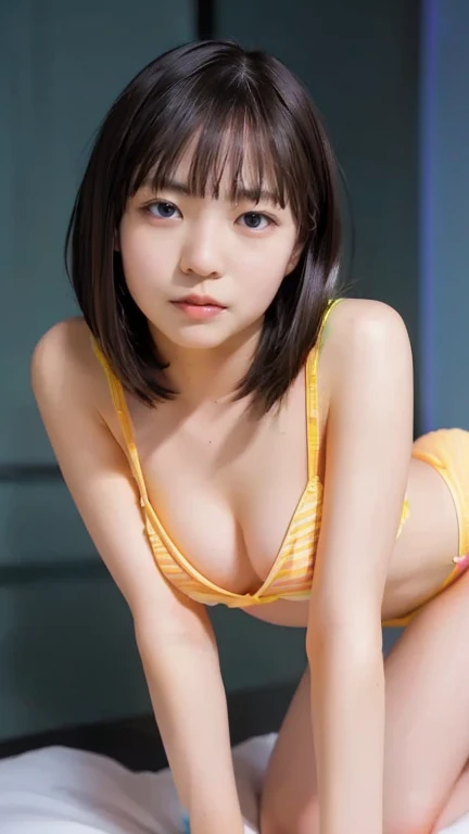 NSFW, 8k, High-level, absurd, masterpiece, best quality, primitive, very detailed CG, very detailed wallpaper, perfect lighting, Extremely detailed (((The personifying " Hanshin Tigers Professional Baseball Team " as a ))), MysticSight, Tyndall effect, Tyndall scattering, Studio gray background with (many Dazzling RainbowColor particles BokeH:1.28), (RoundlyButts, ThighGap), (Exposed:0.4), (Assfocus with looking ahead), BREAK (NOGIZAKA face variations) Extremely Detailed very KAWAII face variations, perfect anatomy, Childish, captivating gaze, elaborate detailed Eyes with (sparkling highlights:1.28), long eyelashes、Glossy RED Lips with beautiful details, Coquettish tongue, Rosy cheeks, Radiant PearlSkin with clear transparency . { (Dynamic LifeLike expressions:1.4) | :d) }, (large eyes:-1) .