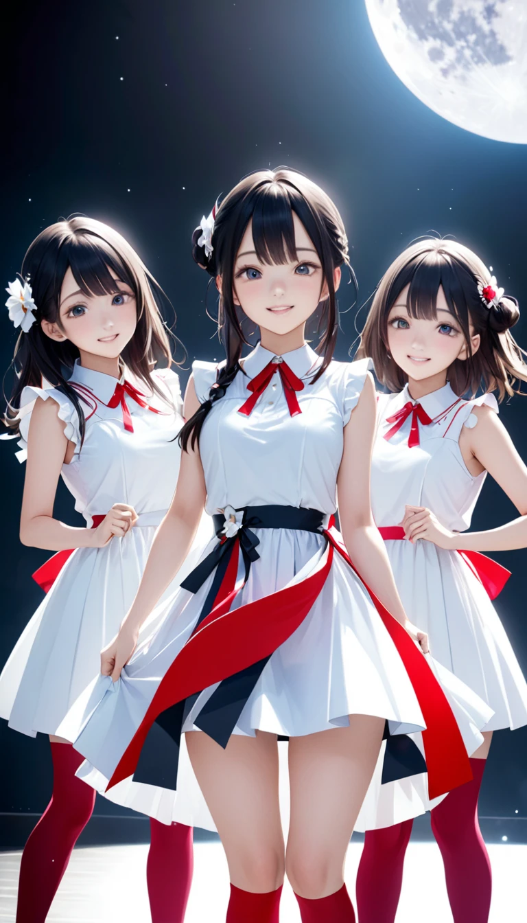 3girls, cowboy shot, double v, happy, smile,

<lora:concept-double_v-v1:1>