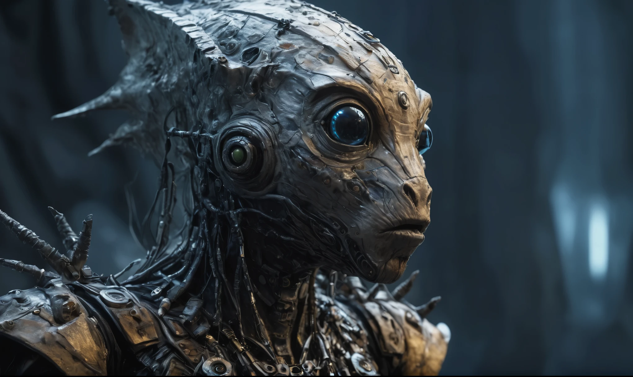 full body length shot,nerd graphite  Alien Entity,native africa slave ,nowadays azctec central city,Cinematic,soft colors, Technicolor,natural skin textures, hyper realism, hyper detailed,Extremely detailed,High contrast,Masterpiece,Realistic,Ultra Detailed, intricate details,realistic humid leather,extremely intricate details,Epic Realistic, cinematic style, irina yermolova,high contrast,hdr,extremely detailed, [deep night landscape],masterpiece, intricate details, eyes extremely detailed, high detailed eyes,8k resolution,retina, Nikon Z9,Korea,orc,Egypt, Pisces, transition between two art styles, Double contact, X-ray, Creative, vivid light, fantasy, Abstract, Surrealism, super detailed, high resolution,insanity wear,skin  almost translucent,  Mestichino,Light particles,chaos,starfish's leather

