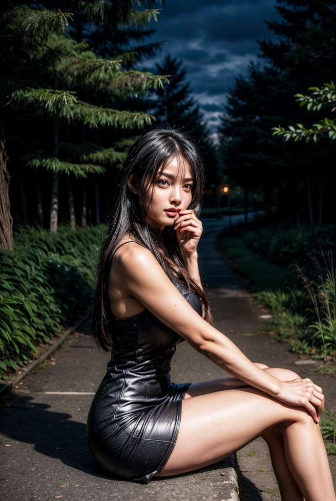 Tifa lockhart, (best quality,ultra-detailed,Realistic:1.37),beautiful detailed face,Perfect symmetry,perfectly shaped body,Perfect makeup,vivid colors,studio lighting