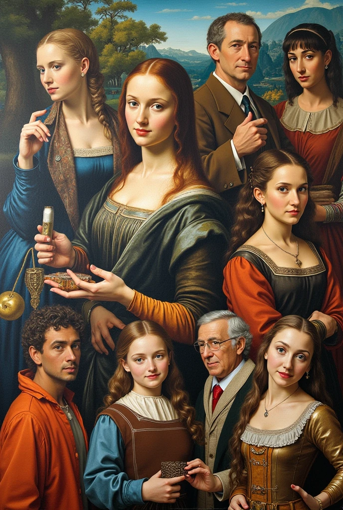 Family picture pose, three women in front of a large commissioned picture in background of rich and proud european ancestors of various shades of blond hair color, realistic artstyle, the Caucasian girl in the center is nude she is a rich granddaughter but she is nervous, she is submitting herself to desires of women off center, caucasian girl is on her knees, the women off center are friends (muscle bound, bulged, tall, big bone, african american women) - standing, in BDSN suits, african women are in a sexually dominating pose, realistic style, fetish fanart, realism artstyle, hyperrealistic teen, high quality fanart, artwork, conversing, 8k, realistic art style, passionate sexy poses, 3 young and beautiful women, detailed realistic expressions, realistic picture, all characters are 18+ years old, lesbian experience, white skinned woman takes pain as pleasure, white skinned woman's skin on face and body is sore, needs for black skinned women to dominate her as a punishment and thrill form of pleasure to herself, white skinned woman's deep and desperate desire for them to dominate her again after the picture will be taken, moist lips, moist pussy, moist nipples, moist kiss marks, two black skinned women, young blonde between them (on her knees), in photo studio one black skinned woman is smiling down at either white skinned woman or her black skinned girlfriend, the other black skinned woman is angry at white skinned woman. african women hands over either Caucasian young woman's (neck, eyes, reproductive areas, or mammary glands),