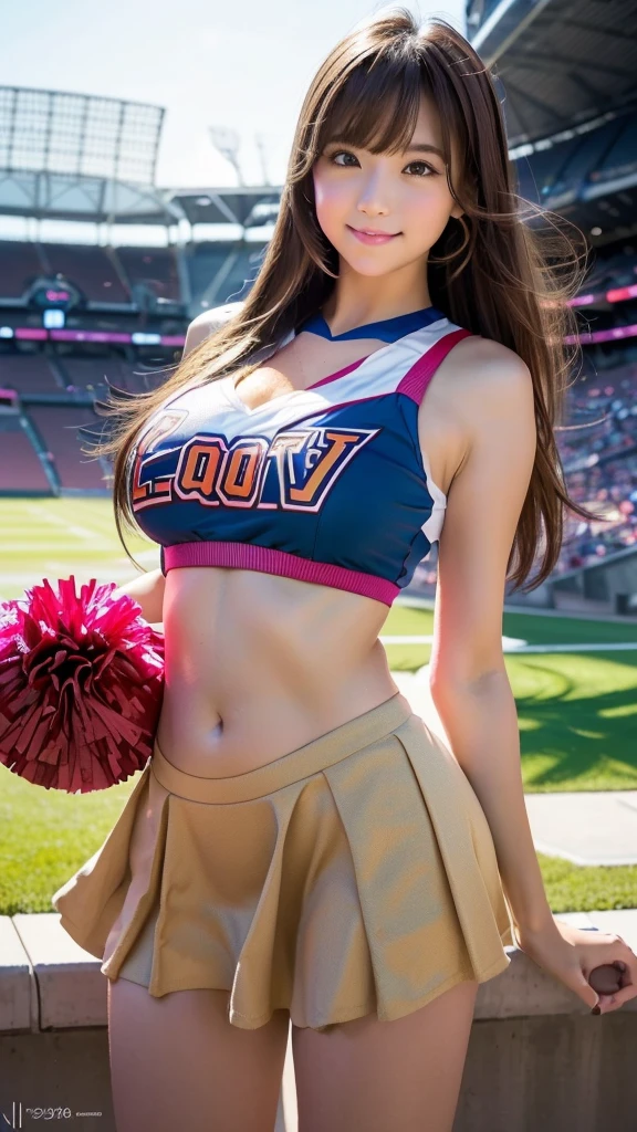 Rilee Marks (masterpiece, perfect eyes, photorealistic, intricate details, hi-res, 8k) portrait of girl standing at a basket ball game on court, soft even lighting, 20 years old, beautiful woman, looking at viewer, full body view, dark brown eyes, very pale blond hair, ((shiny red and silverskirt and shirt)), (dress as a cheerleader) . high thigh stockings with belts and garter, top shows a nice cleavage, small perky breasts, sexy pose, (lots of ghetto tattoos all over her arms and legs and chest and stomach), wide hips, large thighs gap, very small shoulders, twintails, shy smile, red lipstick, shy smile, navel piercing, jewelry, bracelets, Quick Catliner, cute eye liner, thin, red lipstick,