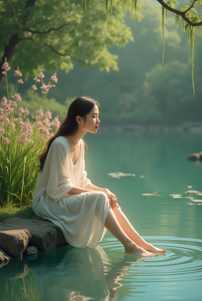 (((masterpiece))), Highest quality, Very detailed, Detailed Background,
Bird's Eye View, 18mm wide lens, Long Shot, Quiet lakeside bench in the woods, Sitting, so beautiful, Japanese, 12, Detailed face, (whole body:1.3), (Random Hairstyles :1.2), (Young Face), (Perfect body:1.1), blouse, skirt, autumn, In 8K, wallpaper, wonderful, In detail, Very detailed, Ultra-high resolution, Very detailed, Pure erotic face, Very detailed目と顔, Beautiful attention to detail, Very detailed肌, No makeup, (Natural Skin),