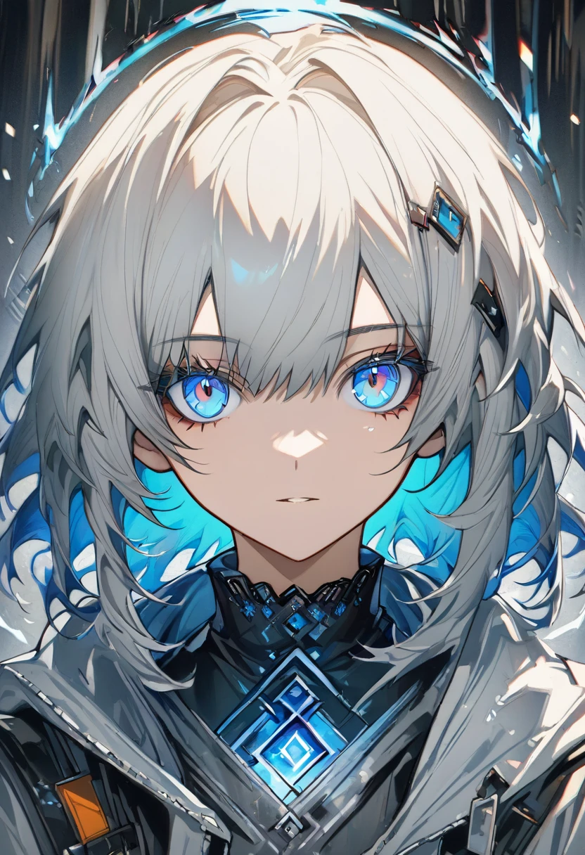 (arknights),((The Shining)),Blue Eyes,Character portrait,((Sidelong glance)),magic