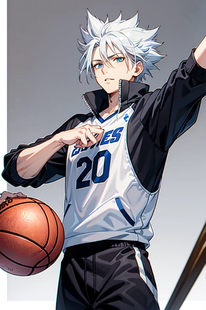 Toshiro hitsugaya dressed as a basketball player High resolution, Ultra HD, Super Detail, 