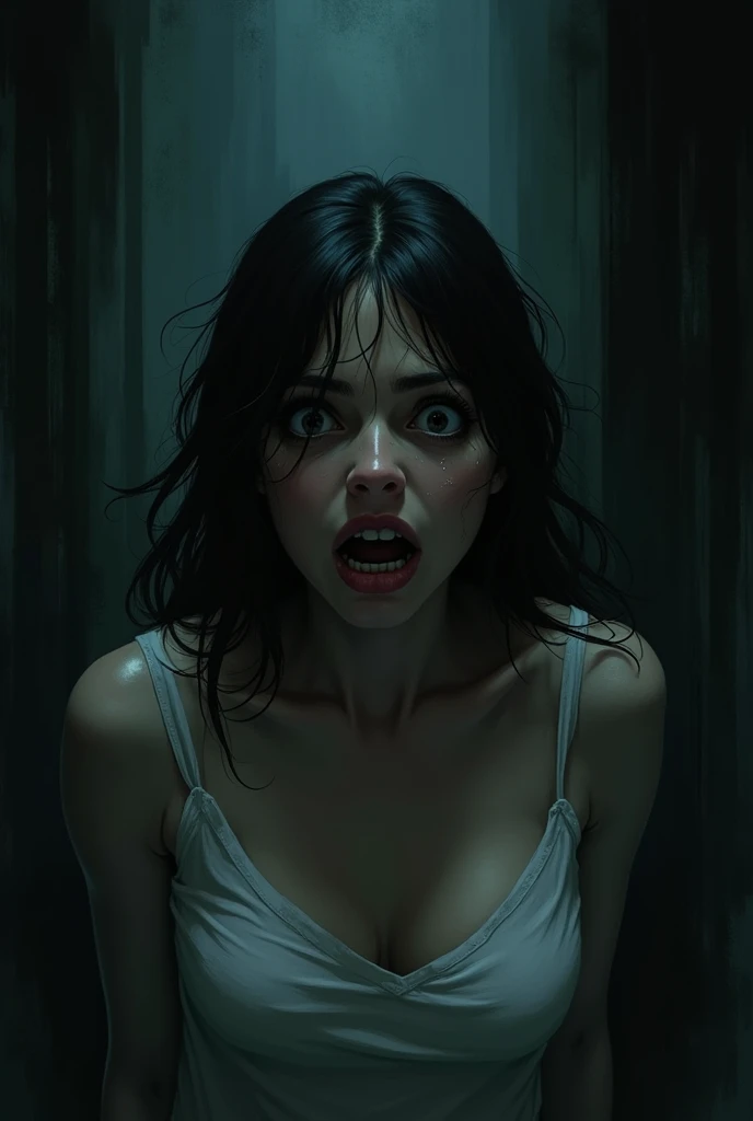 (masterpiece:1.1, Best Quality:1.1, 16K HDR, High resolution), (1girl in, Solo), Ultra-realistic portrait of Sadako Yamamura, the ring, (((Black hair, Long hair, Bangs, long bangs above the eyes))), medium boobs, medium tits, medium cleavage, medium breasts, visible nipples, Inside an abandoned hut, inside an abandoned barn, farms, Realistic skin texture, Full body shot, Perfect slim body style, (full nude:1.1), face down doggy style, realistic describe of Sadako Coming through the TV, (((tongue out, long tongue))),
