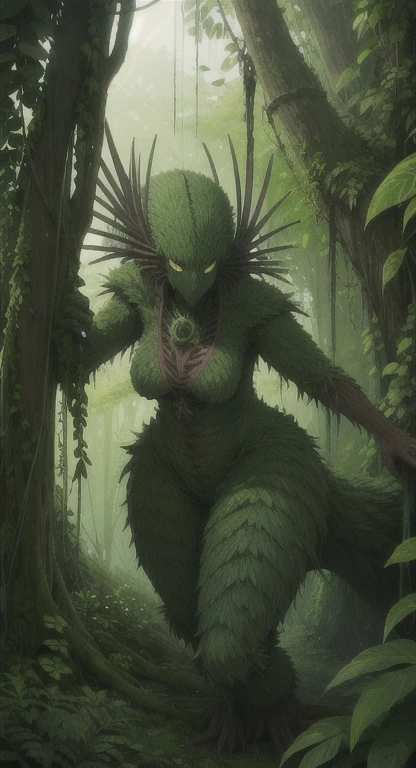 Huge forest where large arachnids live and crave aphrodisiacs. (Giant arachnids) and a (girl) who wears Lara Croft-style clothes. ((The giant spiders capture the girl)) ((rape)) Gloomy, dark night. (NSFW:1.2)