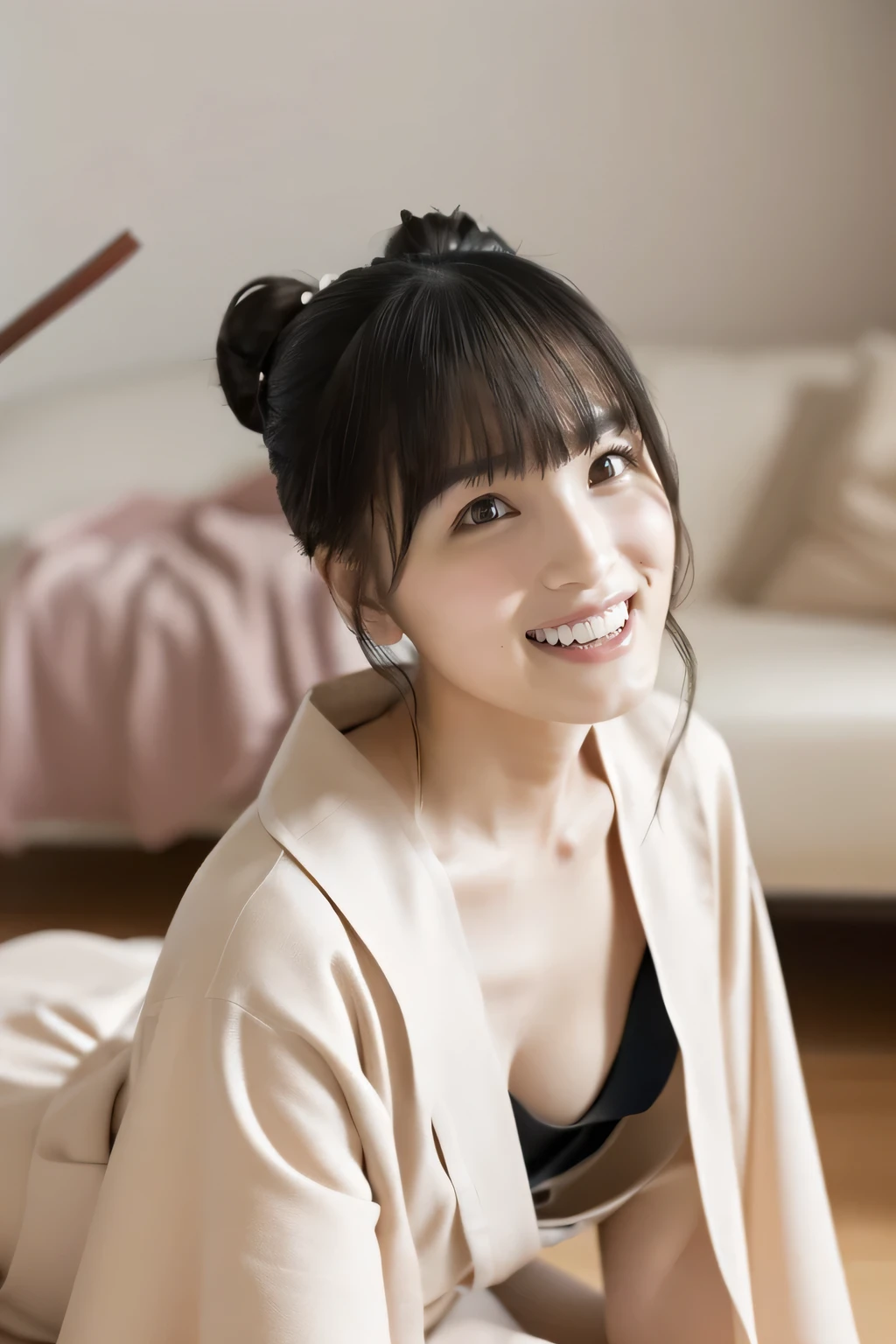 (最high quality、Tabletop、8k、Best image quality、Award-winning works)、(One beautiful mature woman:1.1)、Adult face、(Innkeeper:1.1)、(Elegant floral kimono:1.2)、(A kimono with a perfect and precise collar:1.2)、Perfect mature woman portrait photo、Glowing Skin、(((Relaxed collar、Leaning forward、Cleavage)))、(Blurred elegant and exquisite perfect Japanese style room background:1.3)、(The most natural and perfect tidy Japanese style room background:1.2)、Glowing White Skin、Very white skin、(Accentuate your body lines:1.1)、(The most graceful posture:1.2)、(Large Breasts:1.2)、A perfect smile、Perfect beautiful glossy lips、(Accurate anatomy:1.2)、(A perfect and elegant outfit:1.1)、(Stand with good posture:1.1)、(beautiful, high quality, Large kimono obi:1.2)、(Long kimono:1.2)、(Perfect and natural beautiful sleeves:1.2)、(Perfect and natural beautiful collar:1.2)、(Perfect and natural beautiful kimono:1.2)、(Perfect and natural beautiful sleeves:1.2)、(A perfect and natural beautiful obijime:1.2)、(Hair Bun:1.1)、(Face close-up:1.3)