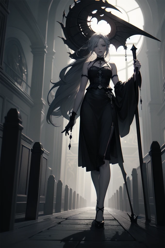 beautiful girl、cute、baby face、smile、Long skirt、Black pumps、.(Best Quality,4K,High resolution,Masterpiece 1.2),Very detailed,Real 1.37,Spooky altar background,Dark fantasy,Black color scheme,Ominous atmosphere,Eye-catching,Storytelling,anatomy,Anime Style,Concept Art,Inappropriate behavior,Scythe Face,beautiful, Delicate facial features, pale Skin, Dark Background, Cinema Lighting, Dramatic Shadows, Gothic, Gloomy atmosphere, Dark fantasy, One person&#39;S, Red cheeks, ,(Blood splatter 1.3),Scary smile, smile,Angel Design, TwiSted smile、Bloody,(Blood splatter 1.3),skull,Horror Style, ((Fantasy Sweet Ta Frill Black Costume)), ((Flowing black hair)), Female Curves, Sexy flat stomach, Perfect hands, Perfect anime character face, (Black Dress)), Standing, ((Evil smile)), ,(Dark fantasy1.3), Steam circulation, Moonlight Illumination, night lighting, (Blood splatter 1.3),Anime Angel Design, Gothic GothicArchitecture、architecture、Western architecture、Fantasy World、,Victorian city, Skeleton Gas Light,Absurd, High resolution、 ((Tabletop)), ((Best Quality)), (Very detailedな), ((Very detailed)), (beautiful), ((cute)), (nfsw1.8), one person,(1.6)、beautiful face、Full Body Ezbian、pale, Beautiful skin、Big Breasts、Beautiful black hair、Long Hair、Smile gently、Dark building ruins、(snow white&#39;Frill dress 1.3)、(The dark ruins are Bloody 1.3)、Low angle full body shot、(Glasses1.2)、(Creepy 1.3)、(The girl lost a lot of blood.......1.3)、(crazy smile1.6)、Spirits、(Blood dripping from the mouth 1.3)、（Glasses1.5）、Glasses、Droopy eyes、Gothic Dress、bangs, Long Hair, Black Hair、