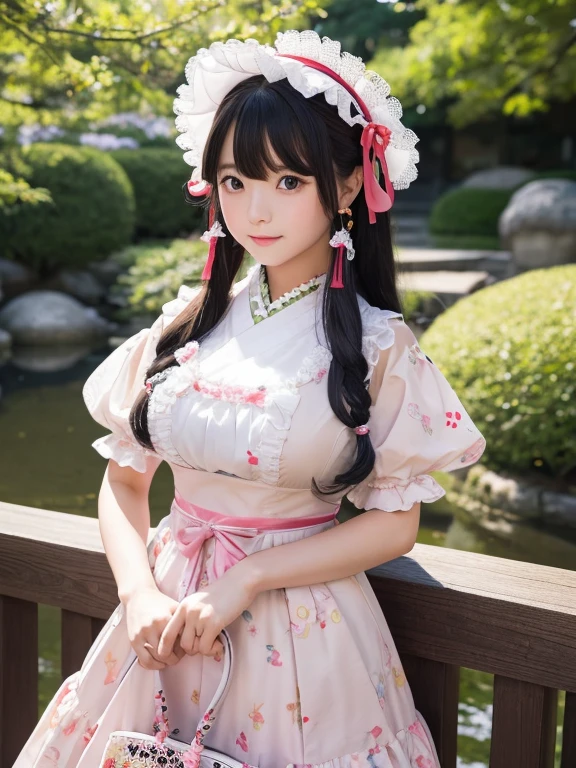 ROW Photos、High quality、Delicate、Professional photographer work、Beautiful girl in Japan、、A smile、A slight smil、gothic lorita、Gothic lolita、a miniskirt、White knee-high stockings、witch's hat、From the knee up、Round shaped glasses、(Blue-silver hair color:1.3)、E Cup Breast、White over-knee socks、garterbelts、(Absolute area:1.3)、Pink lace panties、Squatting、M-shaped legs