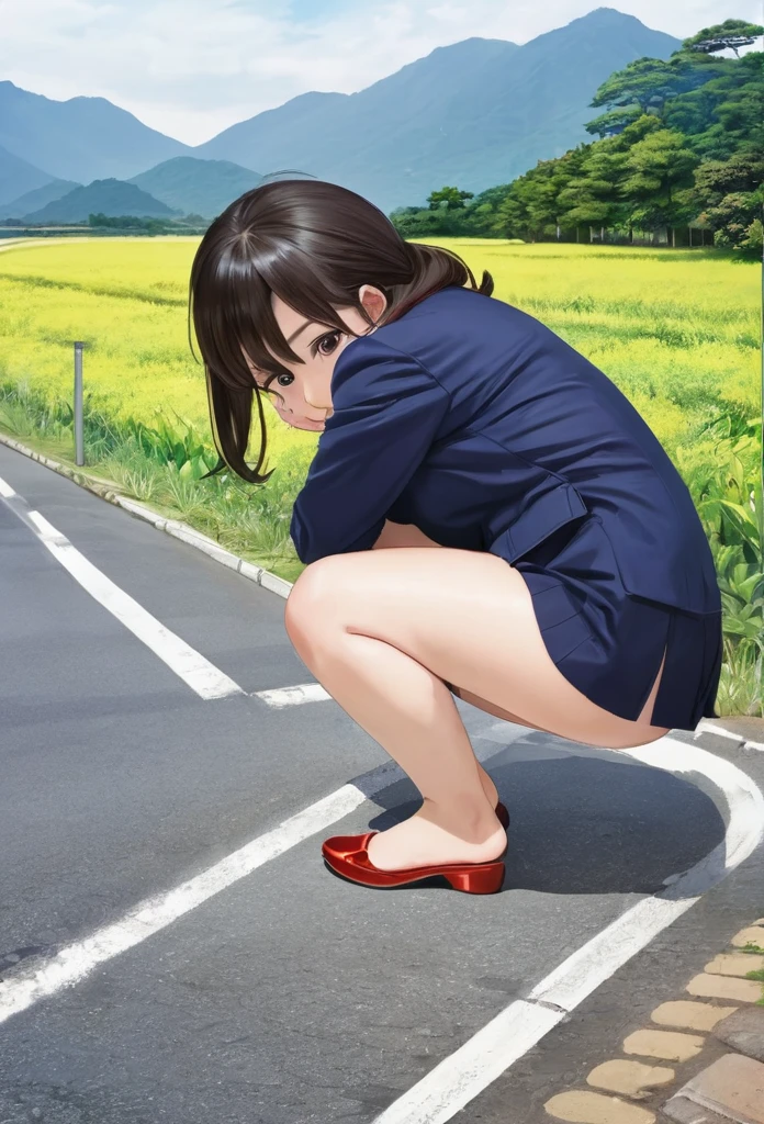 Naked crying female student hit by a car、Seen by a lot of people