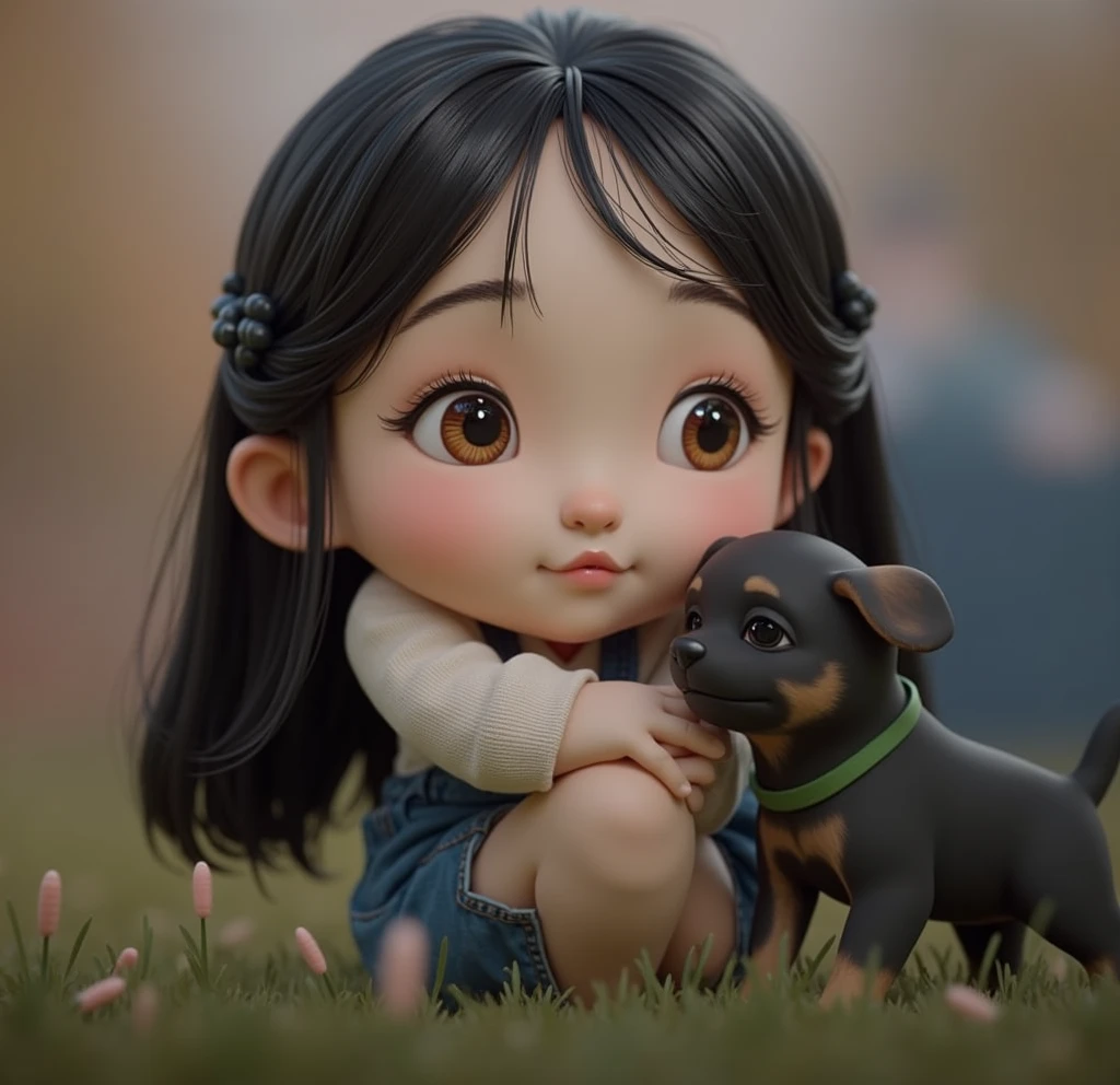 A , black to ringed hair. The color of his skin resembles that of his, a light brunette color and the eyes of his mother. Half greenish little face, half chubby little body for a 4-year-old. Ie phoshe holds her puppy, best friend. --auto --s2