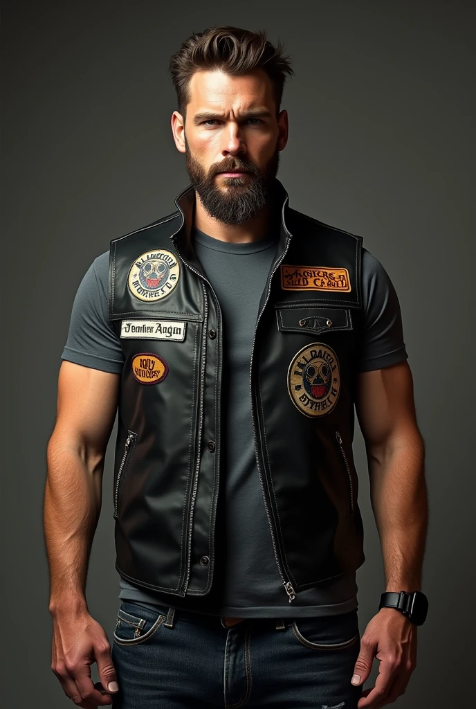 photo of (HHHCL01:0.99), a man as a biker, modelshoot style, ((full beard:1.2)), (long hair:1.3), (extremely detailed CG unity 8k wallpaper), photo of the most beautiful artwork in the world, professional majestic oil painting by Ed Blinkey, Atey Ghailan, Studio Ghibli, by Jeremy Mann, Greg Manchess, Antonio Moro, trending on ArtStation, trending on CGSociety, Intricate, High Detail, Sharp focus, dramatic, photorealistic painting art by midjourney and greg rutkowski, (shoddy biker leather combination:1.4), ((Harley-Davidson)), (tight trousers), ((standing in front of a motorbike)), ((side of the road)), ((route 66)), (rocky desert in the background), (arizona:1.2), (barrel cactus:1.1), (grand canyon:1.1), (looking at viewer), (detailed pupils:1.3), (modern outfit:1.2), (closeup), dim lights, <lora:epiNoiseoffset_v2:1.2>