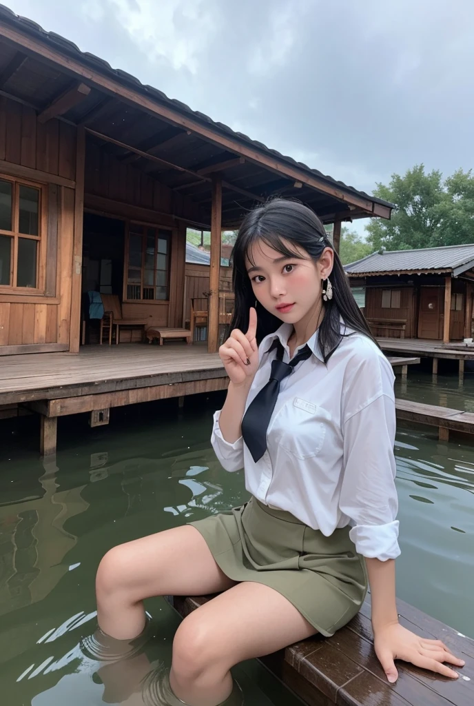 Junior high school girl having sex with an middle-aged man outdoors、Junior high school girl riding an middle-aged man、wearing a school uniform、(((large amount of semen)))、(((Overflowing ?????)))、(((Bathed in semen all over the body)))
