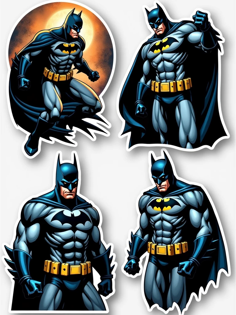 [Batman standing 2D HQ style] + [Transparent background] + [Vector illustration, bold lines] + [Graphics Engine Leonardo Diffusion, Rendering Engine Leonardo style,  Prompt Magic v2, 2024x2024 Px, Guidance Scale 7 ,  Strength 1.0 --auto --s2