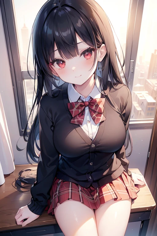 Long Hair,thin,School Cardigan,classroom,17yo,Black Hair,Vulgarity,Sticking out tongue,Saliva trace,Nsfw
