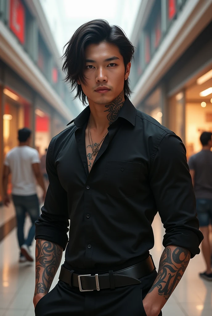 arafed man in leather jacket and jeans holding a gun, muscular male hero, sexy masculine, attractive beefy male with armor, mid-shot of a hunky, seductive cyberpunk dark fantasy, handsome male, muscular! cyberpunk, handsome man, urban fantasy romance book cover, strong masculine features, attractive male with armor, masculine and strong, portrait of a rugged warrior