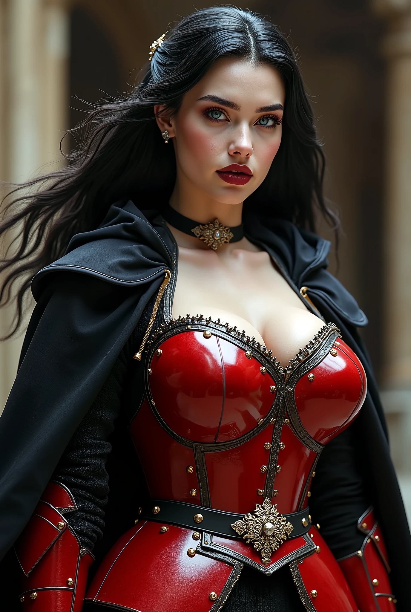 (((Single character image.))) (((1girl))) (((Dressed in medieval fantasy attire.))) This is a fantasy character portrait.  (((Looks sultry and wanton.))) (((Looks like a woman who gets what she wants.))) (((Background to image is dark and eerie.))) Generate a stereotypical fantasy character.  The character is female and has all the typical tropes of a fantasy character.  Upper body shot. Looks like she has sexy features. She looks  fierce and exciting.best quality:1.0,hyperealistic:1.0,photorealistic:1.0,madly detailed CG unity 8k wallpaper:1.0,masterpiece:1.3,madly detailed photo:1.2, hyper-realistic lifelike texture:1.4, picture-perfect:1.0,8k, HQ,best quality:1.0, 
