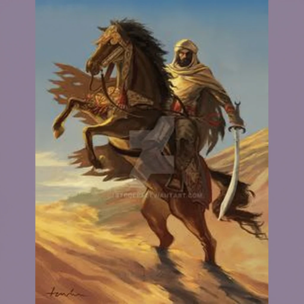 arabian nomadic knight in desert