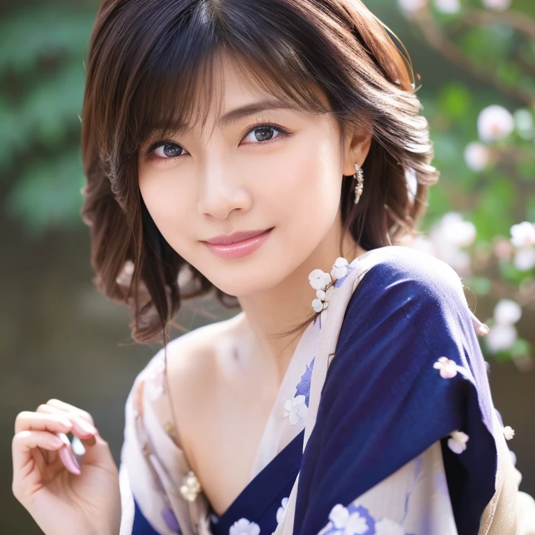 (nsfw:1.2)、(best quality,highres,ultra-detailed),((portrait )),1beautiful Japanese lady,beautiful detailed eyes,beautiful detailed lips,extremely detailed face,longeyelashes,soft smile,flowing hair,natural lighting, wearling japanese elegant Kimono,