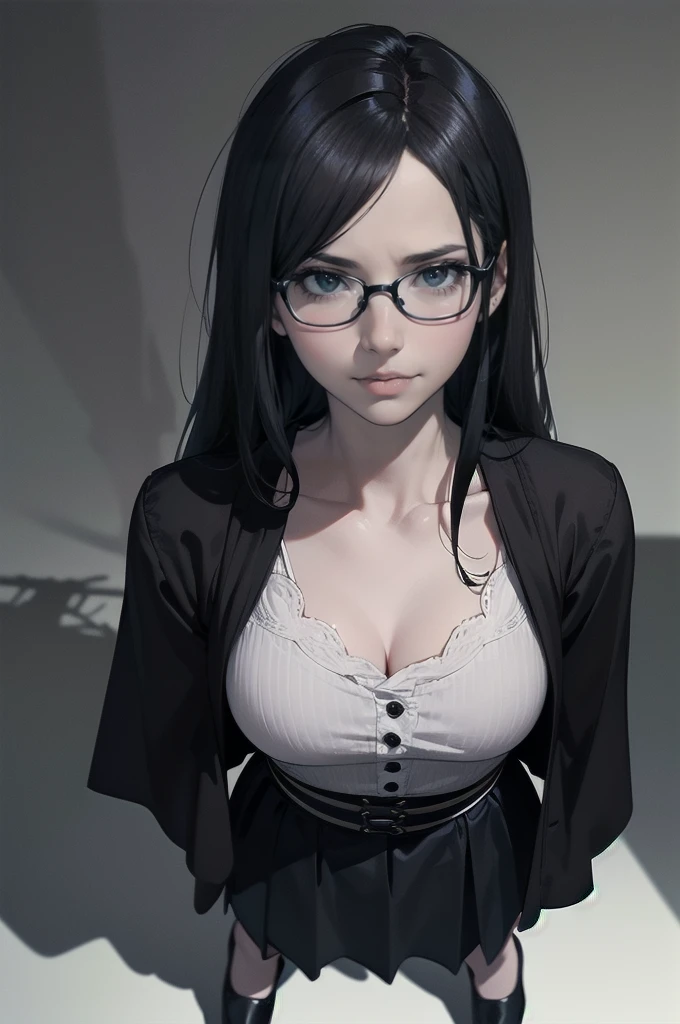 Shadow Face、beautiful girl、cute、Baby Face、smile、Glasses、Droopy eyes、Black Hair、綺麗なBlack Hair、Straight Hair、bangsぱっつん、Gothicドレス、Long skirt、Black pumps、.(Best Quality,4K,High resolution,Masterpiece 1.2),Very detailed,Real 1.37,Spooky altar background,Dark Story,Black color scheme,Ominous atmosphere,Eye-catching,Storytelling,anatomy,Anime Style,Concept Art,Inappropriate behavior,Scythe Face,beautiful, Delicate facial features, pale Skin, Dark Background, Cinema Lighting, Dramatic Shadows, Gothic, Gloomy atmosphere, Dark fantasy, One person&#39;S, Red cheeks, ,(Blood splatter 1.3),Scary smile, smile,Angel Design, TwiSted smile、Bloody,(Blood splatter 1.3),skull,Horror Style, ((Frilled Black Costume)), ((流れるようなBlack Hair)), Female Curves, Sexy flat stomach, Perfect hands, Perfect anime character face, (Black Dress)), Standing, ((邪悪なsmile)), ,(ダークGothic1.3), Steam circulation, Moonlight Illumination, night lighting, (Blood splatter 1.3),Gothic architecture、Western architecture、Gothic建築、Victorian city, Skeleton Gas Light,Absurd, High resolution、 ((Tabletop)), ((Best Quality)), (Very detailedな), ((Very detailed)), (beautiful), ((cute)), (nfsw1.8), One personで,(1.6)、beautiful face、Full Body Ezbian、pale, beautiful肌、Big Breasts、beautiful黒いの髪、Long Hair、優しくsmileむ、Dark building ruins、(snow white&#39;Frill dress 1.3)、(暗い廃墟はBloody 1.3)、Low angle full body shot、(Glasses 1.2)、(Creepy 1.3)、(The girl lost a lot of blood........1.3)、(クレイジーなsmile1.6)、Spirits、(Blood dripping from the mouth 1.3)、（Glasses 1.5）、Droopy eyes、Gothicドレス、bangs, Long Hair, Glasses、Stained Glass