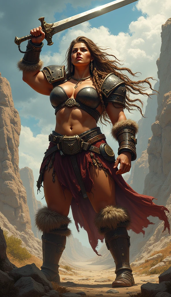 (best quality,4k,8k,highres,masterpiece:1.2),ultra-detailed, female orc wielding an ax, BULKY, smiling and laughing while in battle, under bite, Orc Diffusion, HDR, 8k, absurdres, cinestill 800, sharp focus, add_detail:2, (solo, woman)