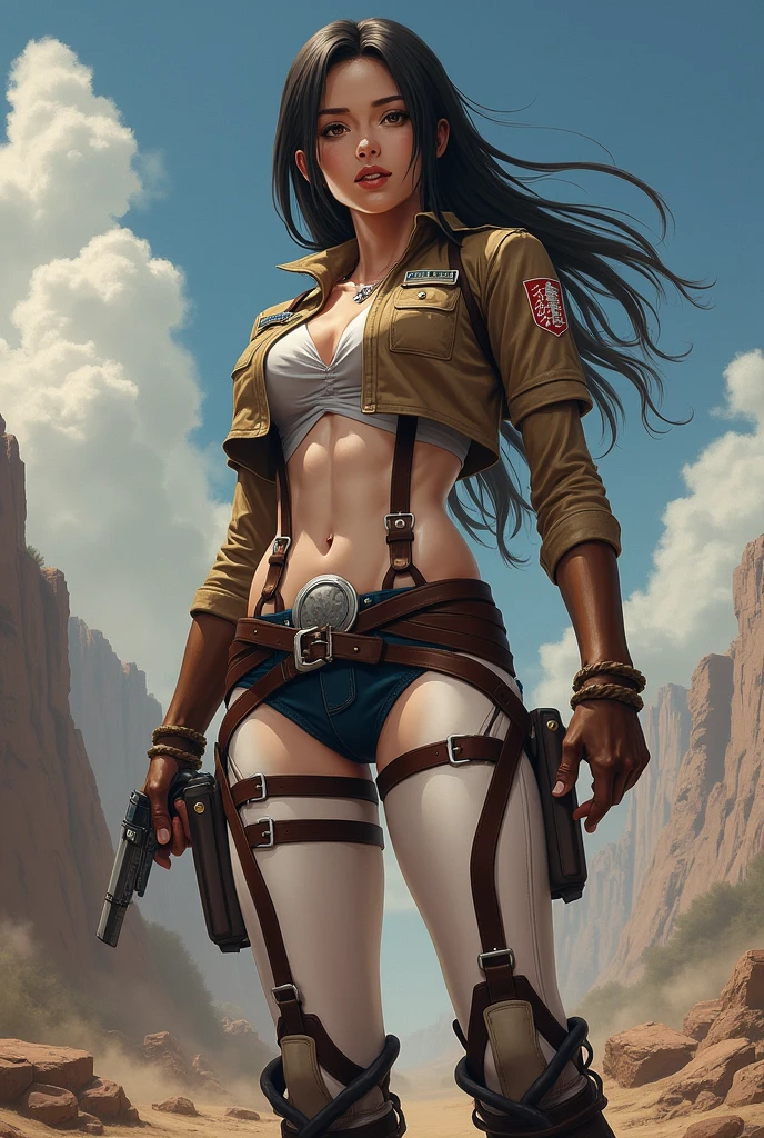 masterpiece,vest and panty,naked,serious,sexy pose,military,desert.Cammo,Sun,hot,guerrilla,tropical,wetting,leona heidern.
