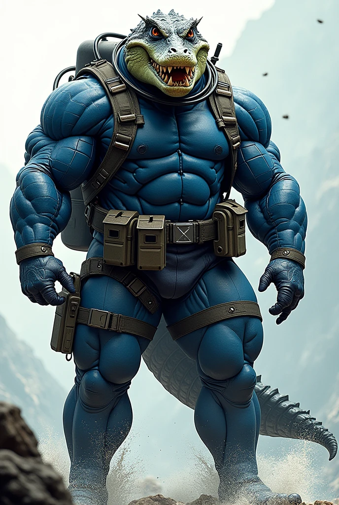fullbody view, three different strong bulky burly tanky male otherworldly anthro bipedal alien creatures that are military soldiers wearing various unique wet cloth balaclava mask covering their head and face, vibrant colors, wet tactical combat bodysuit with penis bulge, soaked wet stepping out of deep water onto the shore, sunny day, macro detailed movie