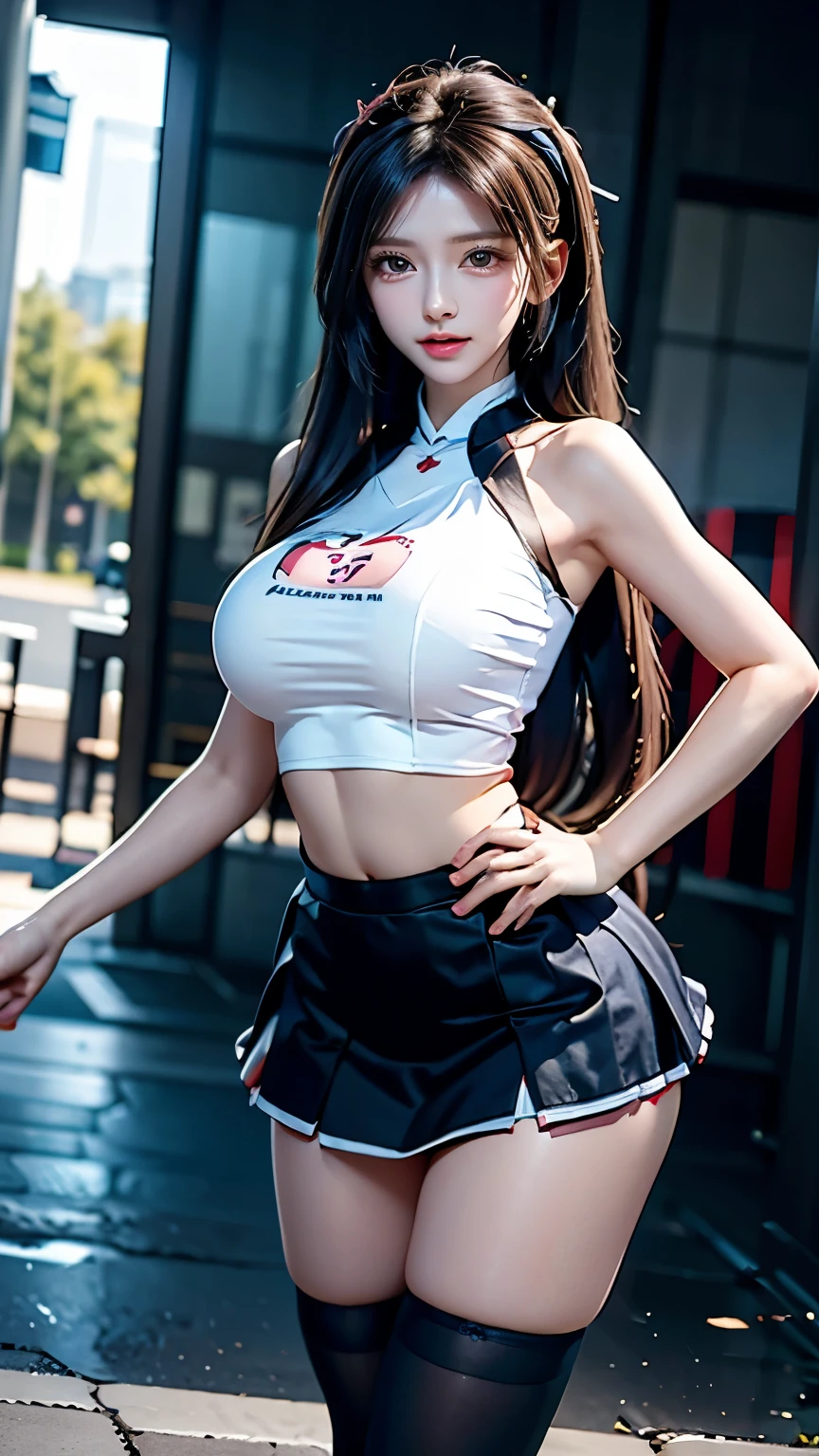 （Very delicate and beautiful：1.2）super model,,Beautiful breasts,voluptuous,【bike shorts】,,【3girls】,,Best Quality, High resolution, 8k,mini skirt,Knee-high socks.Cheerleader.Cheerleader.Slap the user.Attack on the screen