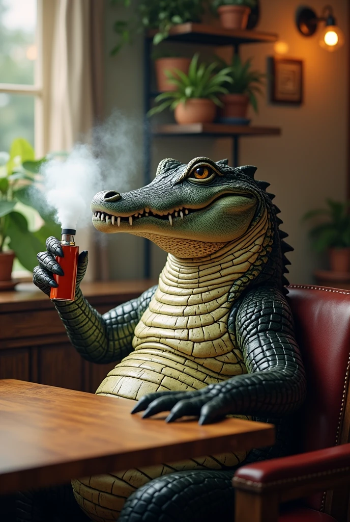 Body builder
Dinausar watching tv on a sofa and drinking alcohol and smoking