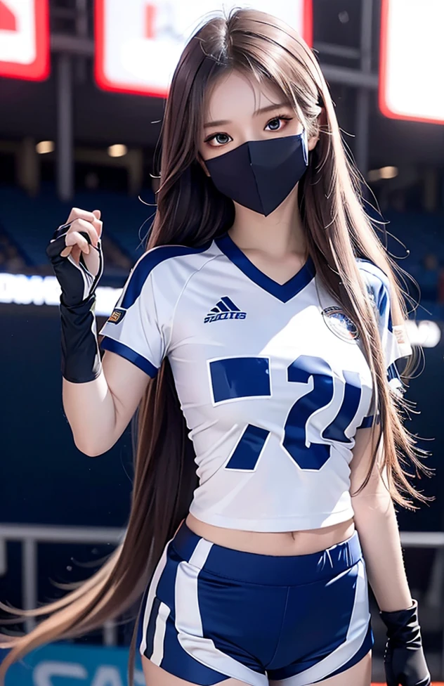 8K, Best Quality, Masterpiece: 1.2), (realisitic, Photorealistic: 1.37), A highly detailed, Best Quality, The ultra-Highres, Professional Lighting, photons mapping, radiosity, physics based rendering(physics based rendering(physics based rendering(Physically Based Rendering))), Cinematic lighting , Basketball court, Depth of field, Focusing, sun beam, good composition, (Bokeh: 1.2), 1 Girl, (Whole body), (closed mouth), beautidful eyes, posando, constriction, basketball uniform, Black hair , Messy hair, long hair blowing in the wind,(ulzzang-6500:1.2) mix4, hiqcgbody, large full breasts, A little sexy outfit