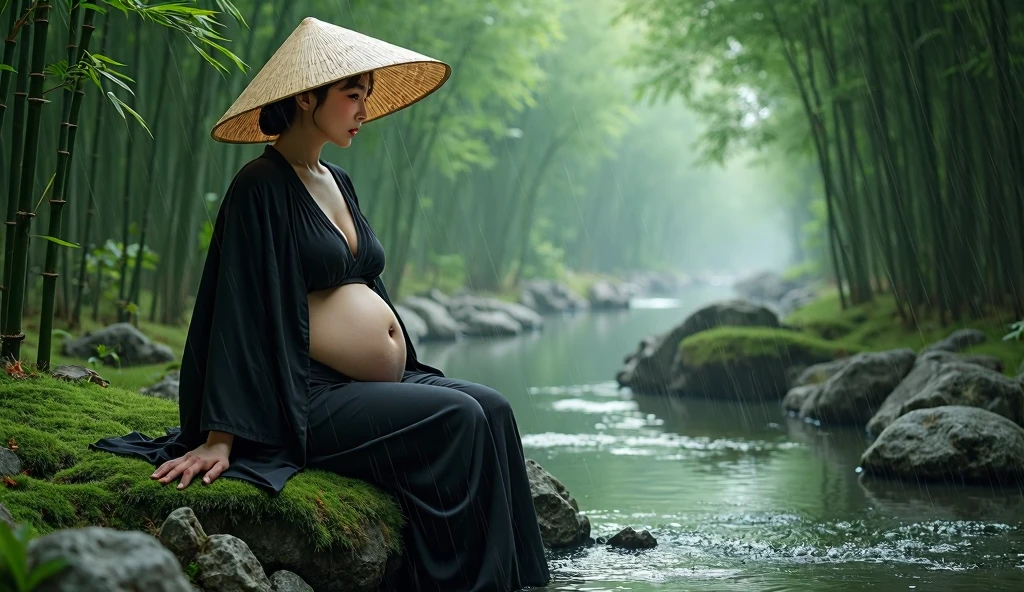 RAW, Best quality, high resolution, masterpiece: 1.3), Beautiful young java woman, seductive pose, sitting, open legs showing vagina, sensual body, big breasts, Best quality, high resolution, Masterpiece: 1.3, Masterpiece, naked, porn, ((At the rock river jungle)), night, fog, hiking clothes, pullover, orgasm, highres, 4k, HDR, 1girl, photorealistic, realistic, big breasts, ((whole body)) turning away facial at viewer, closeup, heavy mountains, misty, fog, huge belly, massive belly, enormous belly, ginourmous belly, gigantic belly, huge belly, enormous belly, big belly, massive belly, gigantic belly, morbidly big belly, massive belly, abnormally large belly, super big belly, big fat massive belly, fat belly, huge fat belly, insanely fat belly