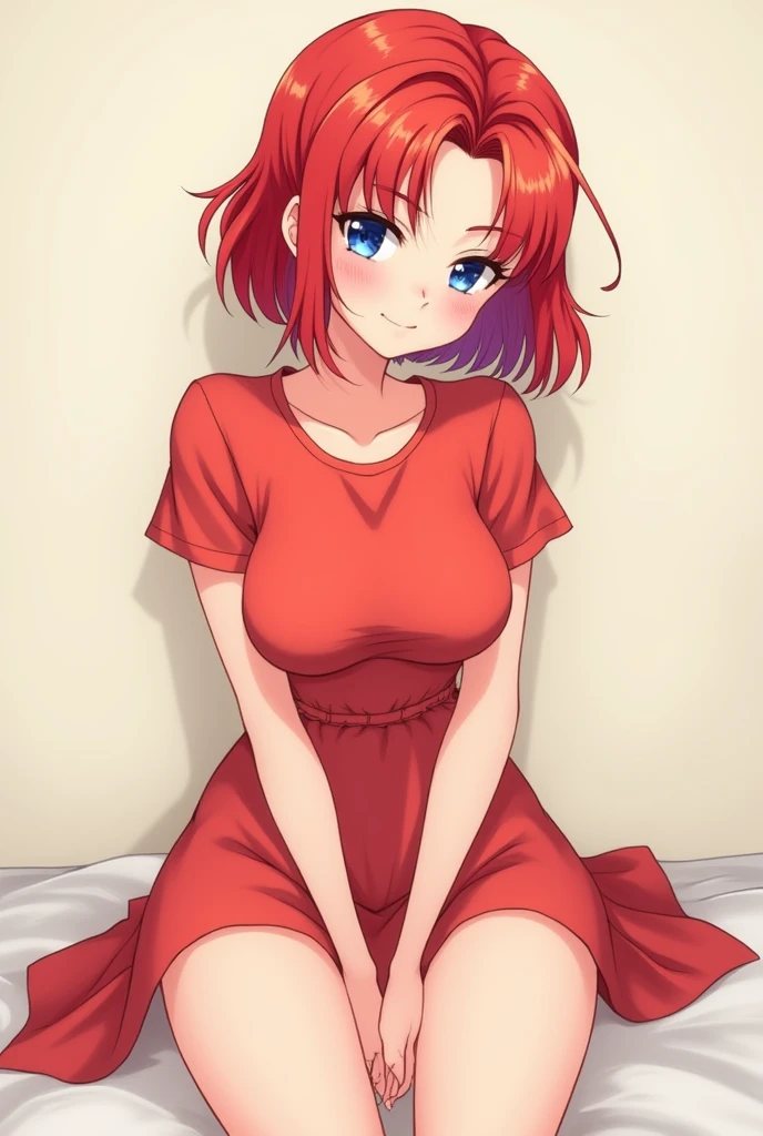 ((perfect anatomy:1.2,realistic,:1.3,RAW Photography:1.3,masterpiece、highest quality、Ultra - High resolution、High resolution、Highly detailed CG、8K)),nsfw,cowboy shot,1 female,alone,20-year-old,beauty of japan,beautiful detailed face and eyes,big and gorgeous eyes,gray eyes,(red hair,short bob hair,bangs), (slender body,small head:1.4, skinny、small breasts),((injury、Beaten bruises:1.5)), glowing skin,oily skin,sweat,(naked,bara naked,nipples,vagina,female ejaculation:1.5,love juice),sitting, M legs,spread legs:1.5,arms behind back,simple bed、White bed sheets、old hospital room、old hospital、fantasy,medieval europe、natural sunlight、