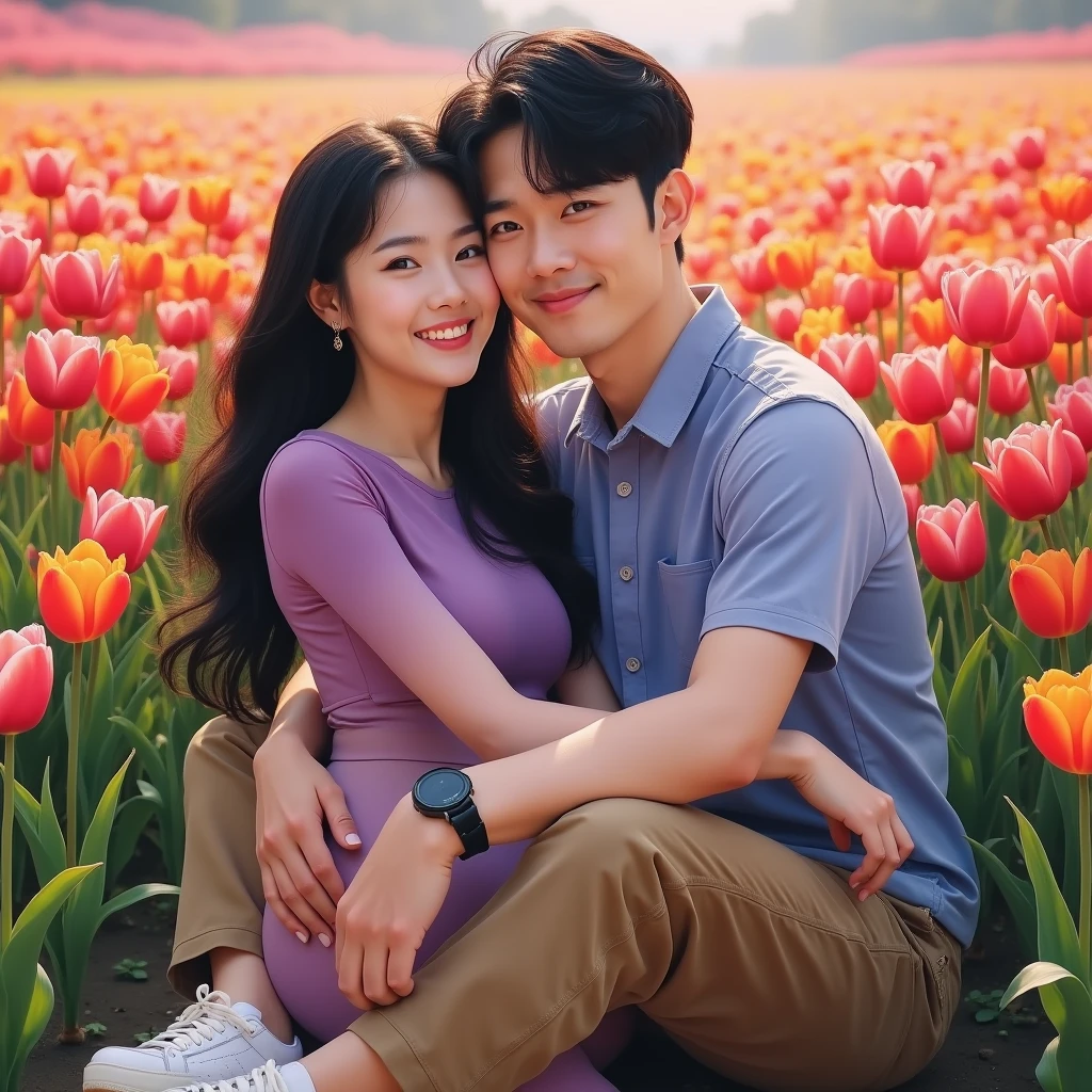 araffe and a woman standing next to each other in a park, lovely couple, photoshoot, with ivy, taejune kim, couple pose, warm, jia, gunwoo kim and j.dickenson, eora, siwoo kim, ruan jia and brom, jinyoung shin, sakimichan and frank franzzeta, sakimichan