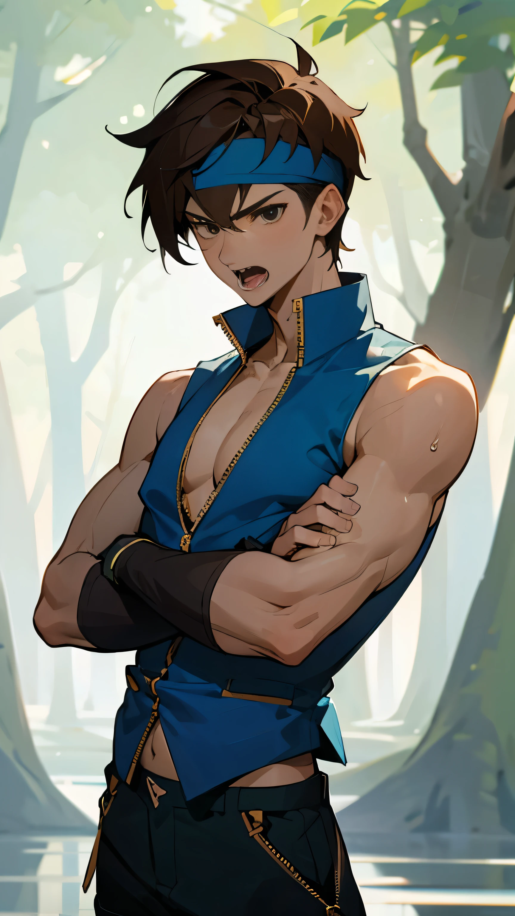 (high resolution, pixel perfect, gorgeous illustrations), (hyper quality, muste piece, etheric: 1.4), ((nsfw)), (((cowboy shot))), face focus, ((1girl)), (((Androgynous))), ((((sexy pose, open stance)))), cool atmosphere, black hair, ((((bob cut)))), (((Exquisite face))), blush, ((muscular_female)), (ideal ratio body proportions, slender, flat chest), ((nude)), (((loincloth))), sweat, shiny skin, gleaming skin, simple background,