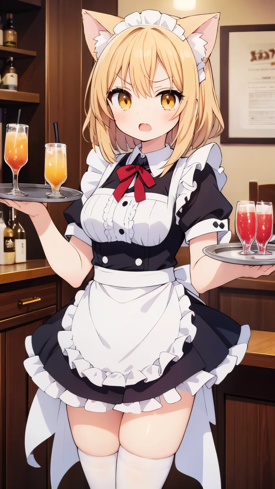 ((Tanya von degurechaff, White shirt, Buttons open, Her breasts, armpit, white liquid, dining room, clean skin))