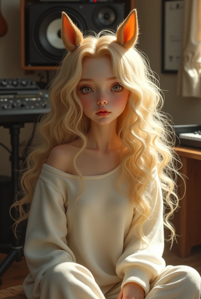 girl with blonde curly hair