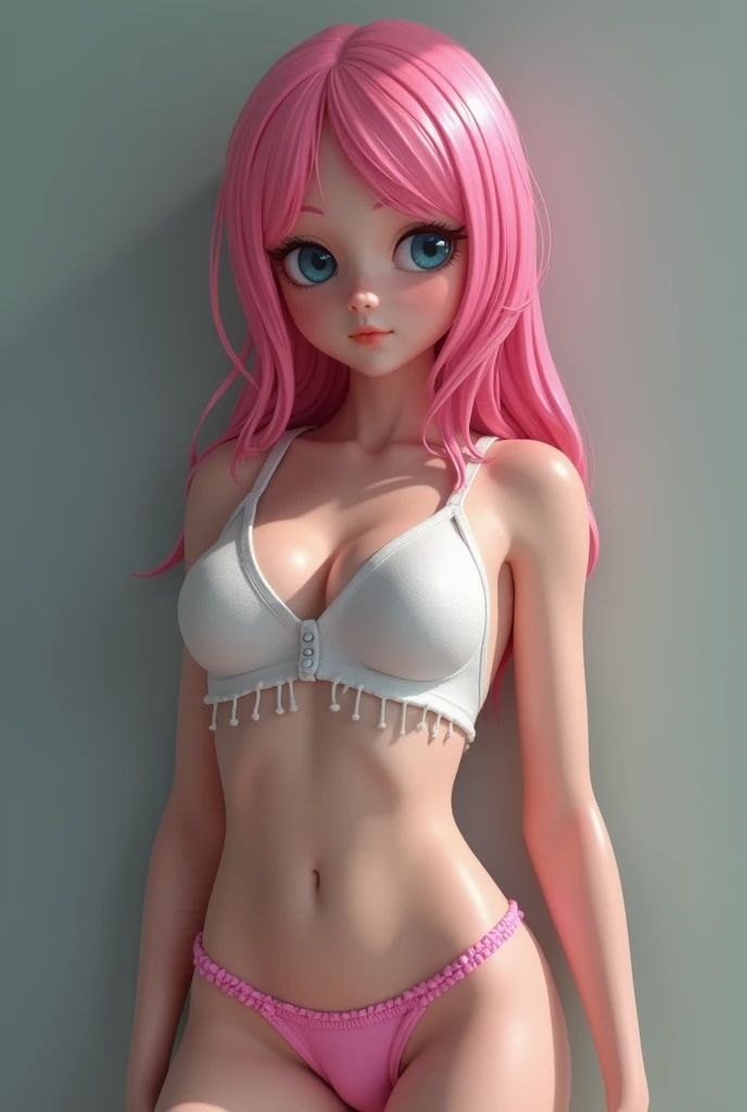 pretty girl, Wearing a bright white polo shirt, In the style of a soft aurora punk color palette, Anime illustration of her face, Animated GIFs, Hand-drawn animation, Attractive sketch, Soft and bright, A vague romanticism, Super Plain Style,skirt，(bra:1.5)
