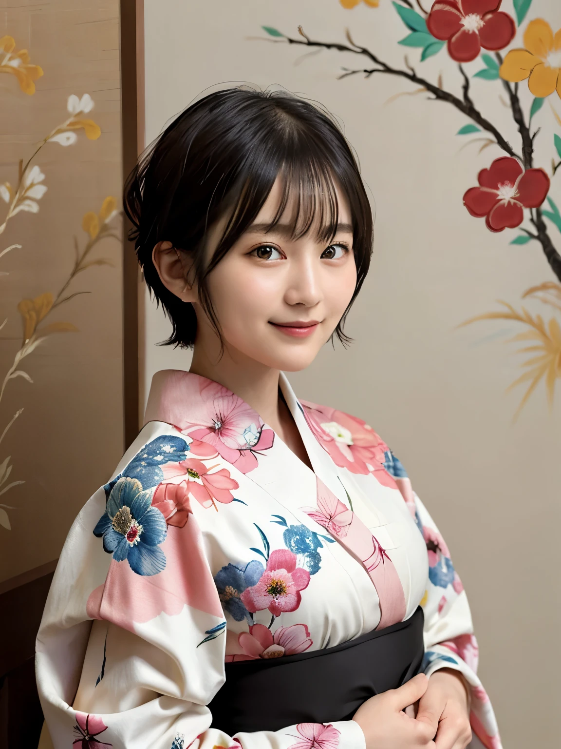 <lora:BaeDoona:0.85> bae doona smiling, wearing a hanbok