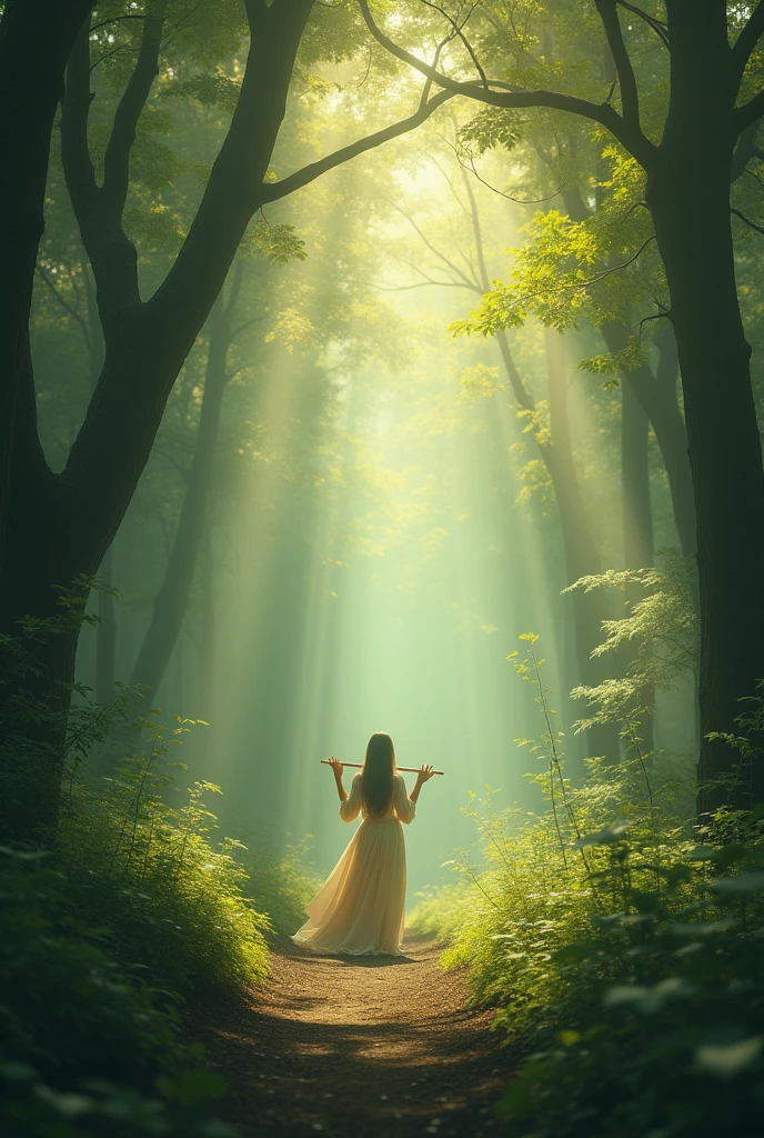 A girl in a glowing dress ascends a magical, illuminated staircase in an enchanting, misty forest with a delicate spider web nearby.
#enchantedforest #girl #glowingdress #spiderweb #staircase